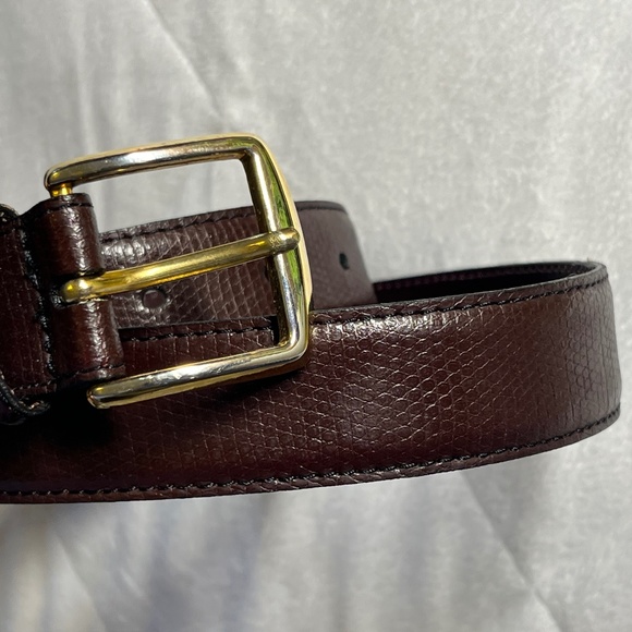 Men’s Brown Belt Snake Grain Split Cowhide 36 - Picture 1 of 7